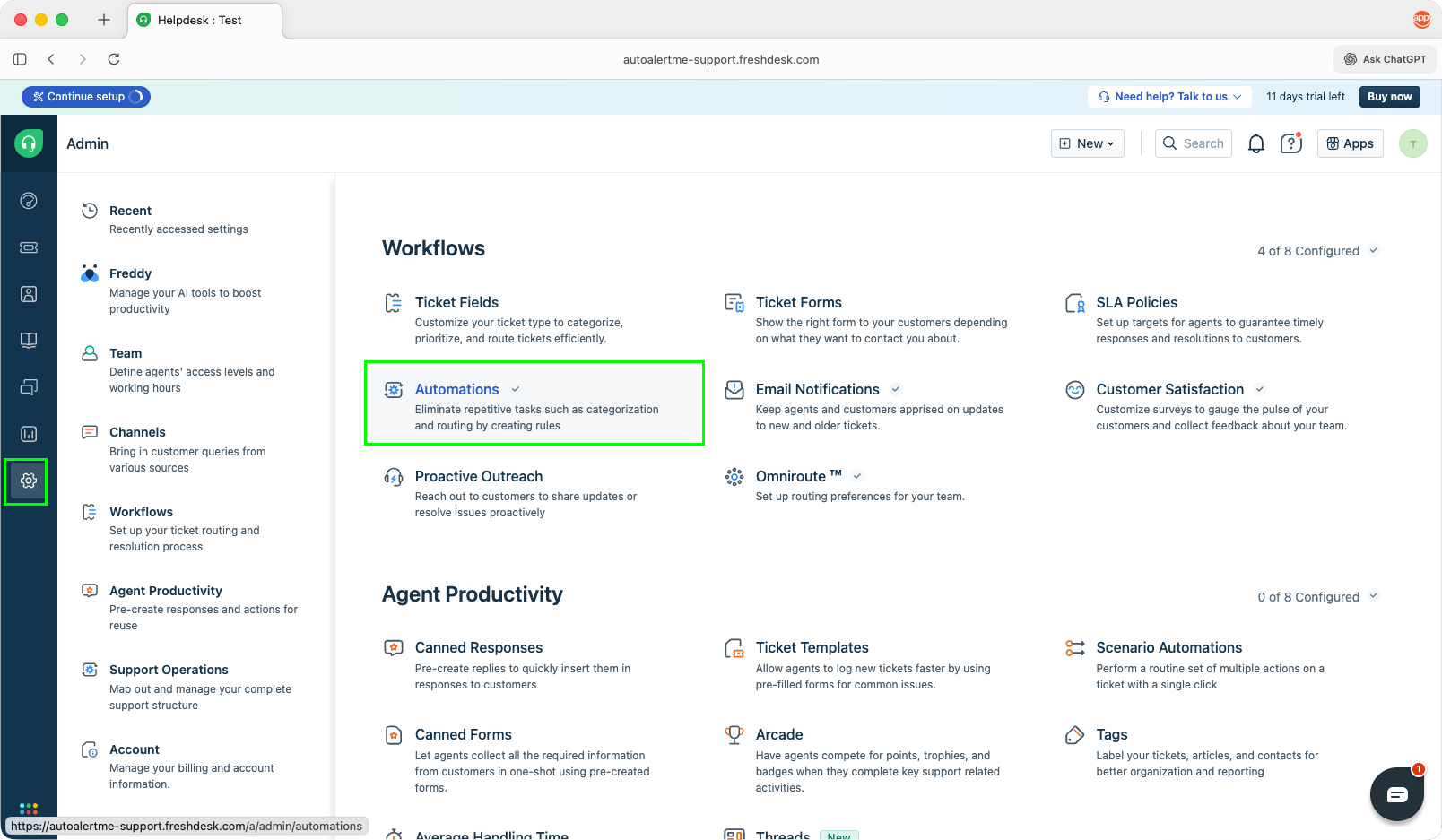 Freshdesks Automations