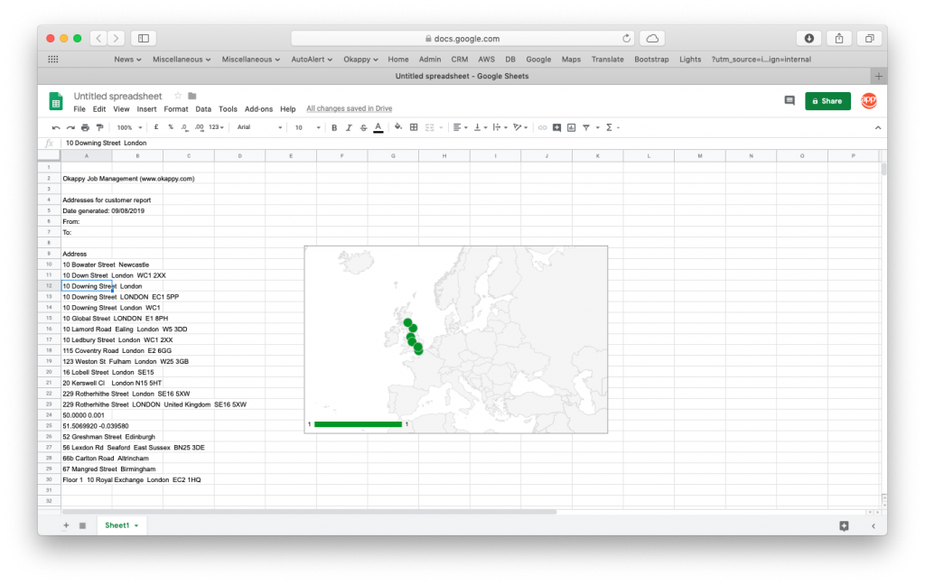 Google Sheets Customer Site Addresses Google Sheets Customer Site Addresses