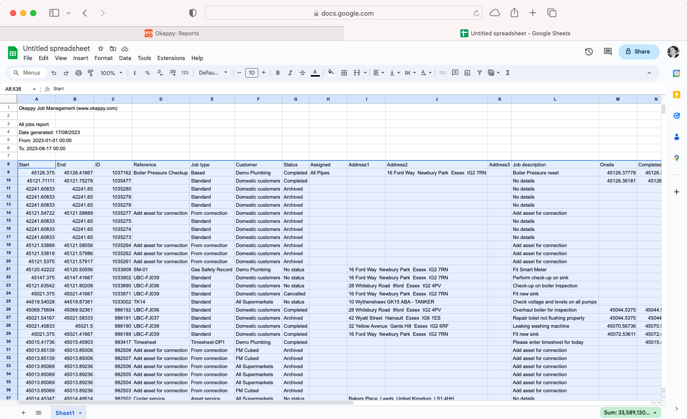 Google Sheets Paste Data