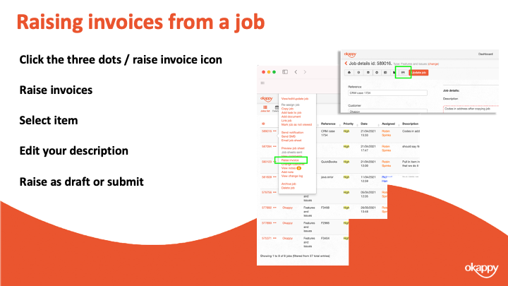 Invoice Webinar Slide8 - Raising invoices from a job