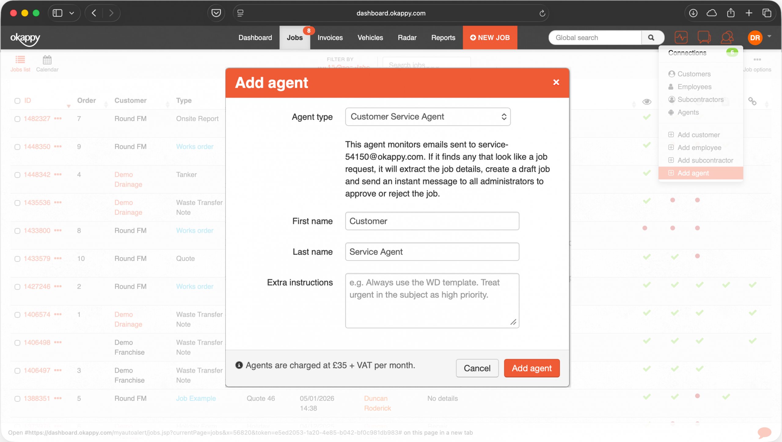 Okappy agent ai, customer service agent