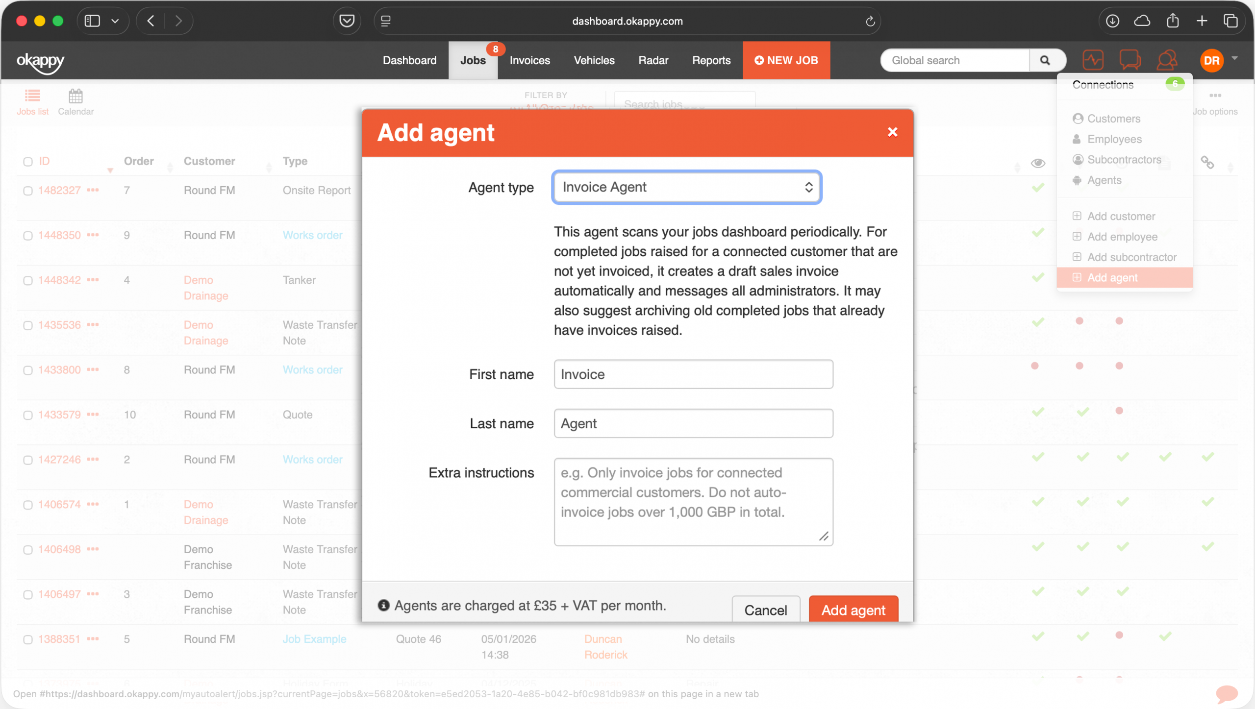 Okappy agentic ai, add invoice agent