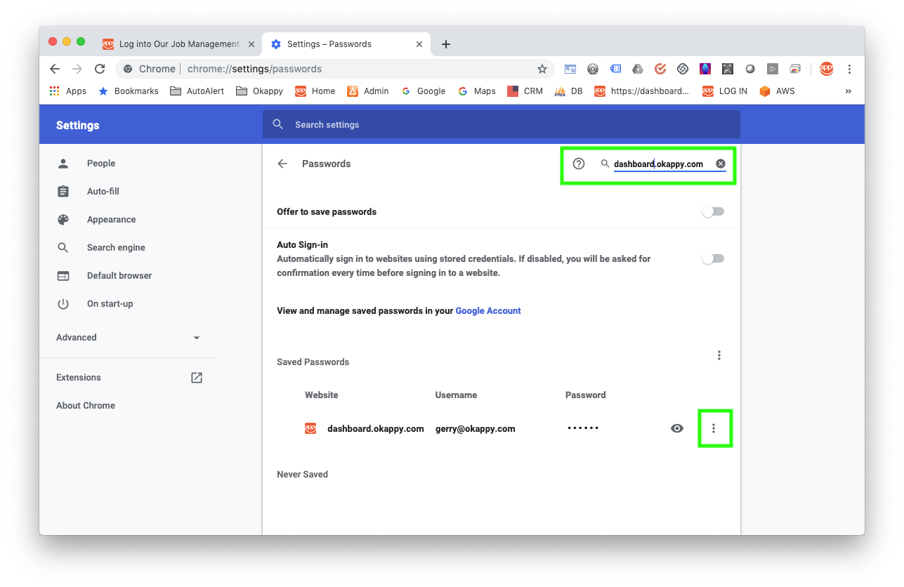 Chrome autoalert-fill settings