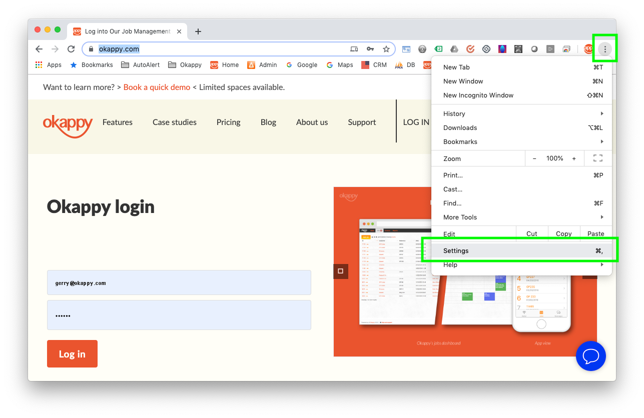Chrome autofill