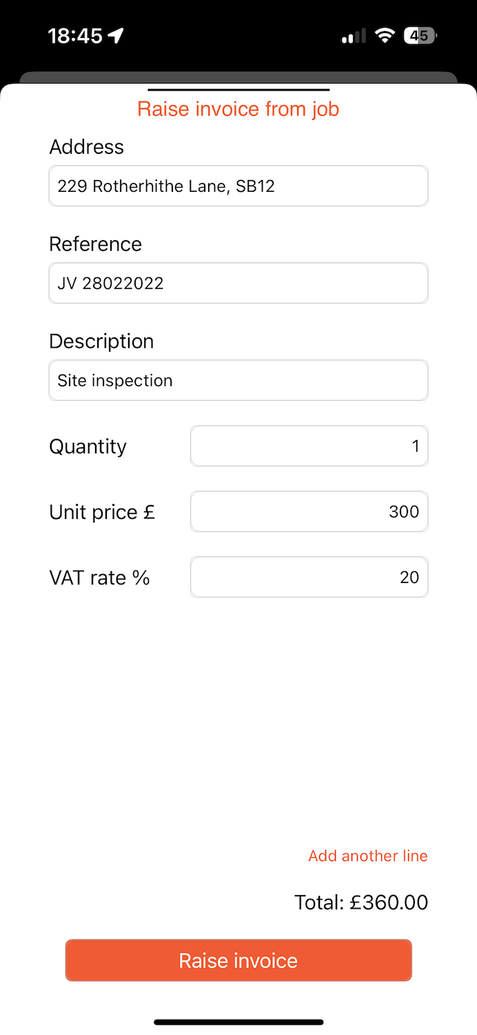 Enter invoice details