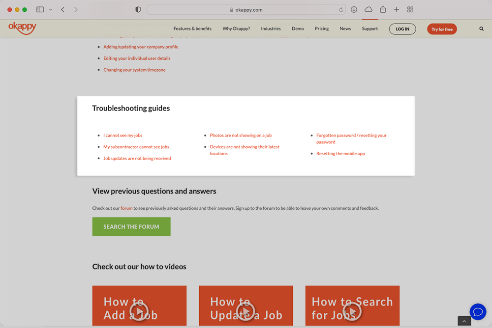 Troubleshooting guides