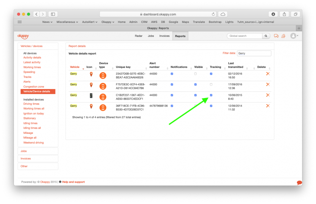 web gps tracking settings always track