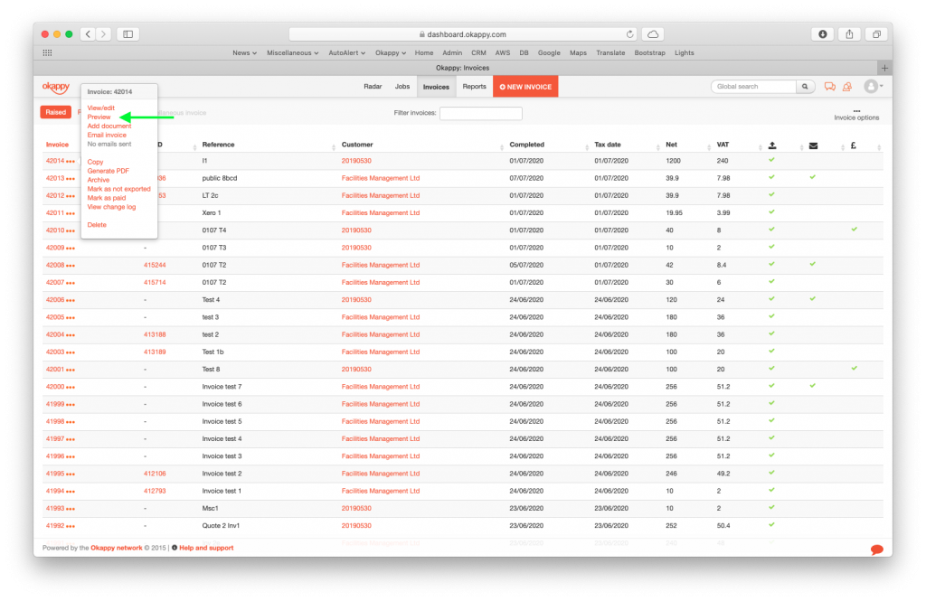 web invoices preview invoice